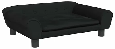 Image de vidaXL Lit pour chien noir 70x48x22 cm velours