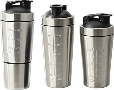 Produktbild von Proteinpulver-Shakerbecher, auslaufsicherer Metall-Shaker aus Edelstahl, Proteinpulver-Mixer