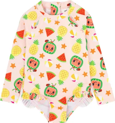 Immagine prodotto di Cocomelon - Costume da bagno con volant per bambina NS6864 (86) (rosa/giallo/verde)