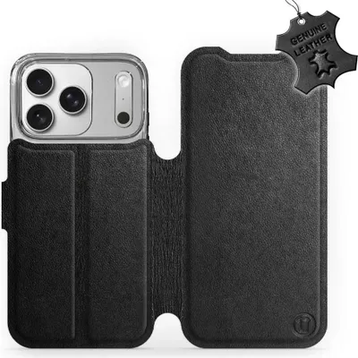 Produktbild von Echtleder Handyhülle für iPhone 17 Pro, Mobiwear Leather, Schwarz