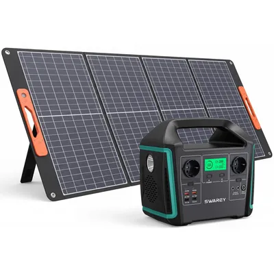 Produktbild von 1000W(1500W Spitze) Power Station Powerstation 725,76Wh Solargenerator Akku Ladegerät Stromerzeuger Solarspeicher Power Bank mit 100W Solarpanels