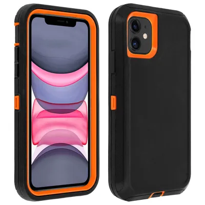 Image de Housse antichoc avec bumper, Hardcase pour Apple iPhone XR - Noir/ Orange
