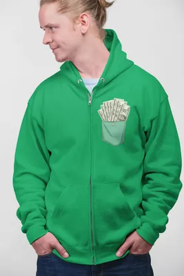 Produktbild von D&B Uni Hoodie ZIPPO00010 Dollar Grün-Größe 3XL