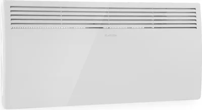A white electric heater is shown against a white background.