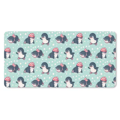 Produktbild von MuchoWow® Mauspad Mousepad Pinguin - Schlittschuhe - Mütze - Kinder - Muster 60x30 cm - Mousepads - Maus Mat - Pad - Mausunterlage - Nachhaltig