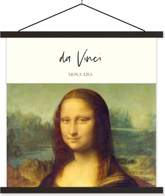 Produktbild von MuchoWow® Textilposter Mona Lisa - Leonardo da Vinci - Alte Meister 40x40 cm mit schwarzem Rahmen - Fotos