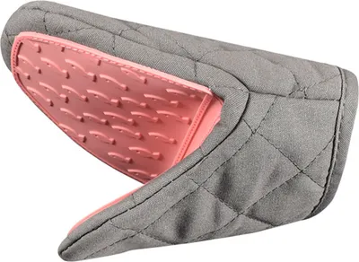 Produktbild von Mini-Ofenhandschuhe aus Silikon, Topflappen-Sets für die Küche, hitzebeständig, klein, Verbrühungsschutz, Handschuhe mit Klemmgriff zum Kochen, Backen, Grillen – Rosa A