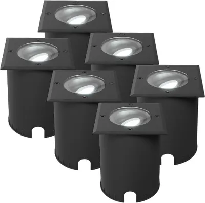 Image de HOFTRONIC - Spot au sol LED 4,5W IP67 Dimmable Noir lot de 6