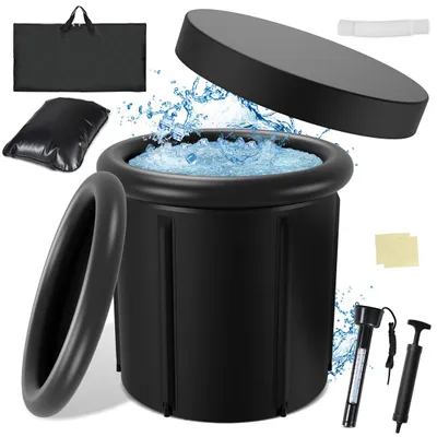 Produktbild von Ikodm Eisbad 80x78cm faltbar Schwarz Staubschutz Tragetasche für zu Hause und Outdoor