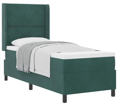 Immagine prodotto di Letto a molle con materasso Verde Scuro 80 x 200 cm Velluto
