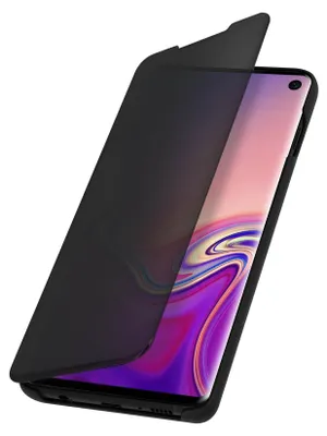 Produktbild von Avizar, Samsung Galaxy S10 Flip Cover mit Spiegeleffekt & Standfunktion, Schwarz