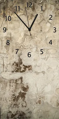 Produktbild von Wallario Design Wanduhr bedruckt, Größe 30 x 60 cm, Motiv: Alte schmutzige Wand aus Beton mit abblätternder Farbe