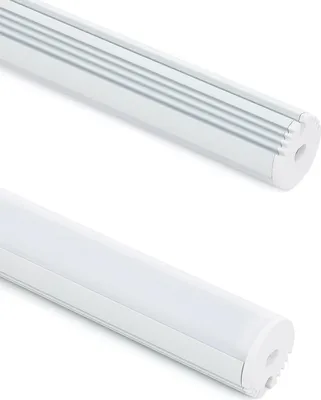 Produktbild von Aluminiumprofil Hängend Rund für LED Streifen bis 11 mm Weiß 2 m Weiß transluzent