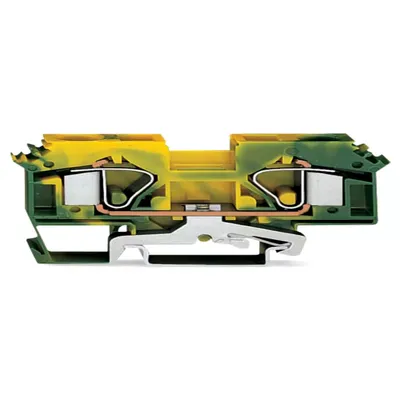 Imagen del producto de WAGO 283-607, terminal de protección con doble conexión, color verde y amarillo