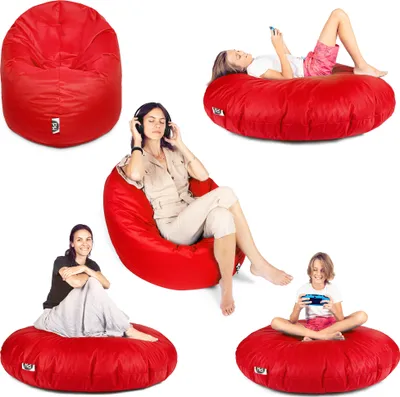 Produktbild von Sit&Joy Sitzsack 2 in 1 Sitzkissen Bodenkissen für Erwachsene & Kinder - Gaming mit Füllung Kissen Sessel BeanBag in 3 Größen und 27 Farben erhältlich mit Reißverschluss (Ø 125cm)