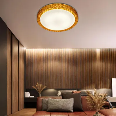 Produktbild von LED Deckenlampe, Kristalle amber, Sterneneffekt, D 40 cm