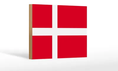 Produktbild von Holzschild Flagge Dänemark 18x12cm Flag of Denmark