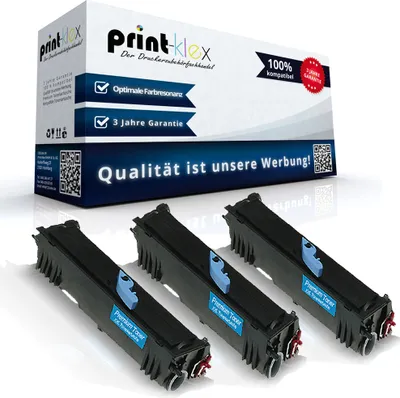 Produktbild von 3x Kompatible Tonerkartuschen für Epson Aculaser M 1200 C13S05052 0521 Black Schwarz (Doppelpack) - Office Plus Serie