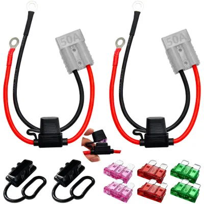 50A Batterieanschlussstecker 10AWG 30cm Akkukabel Schnellkupplung 2 Stück
