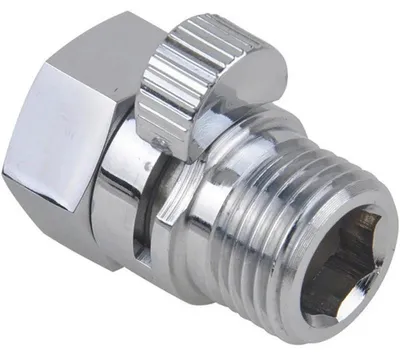 Produktbild von Dusch Durchflussregler Ventil - G1/2 Absperrventil - Messingkörper - Keramikscheibe - Für Handbrause und Bidet-Sprüher - Chrom