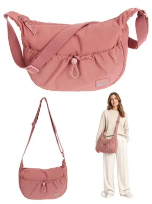 Produktbild von Handtasche Schultertasche Umhängetasche Moon Bag Damen Abendtasche Bench Soft 64211 +e - Malve 5700 (Altrosa)