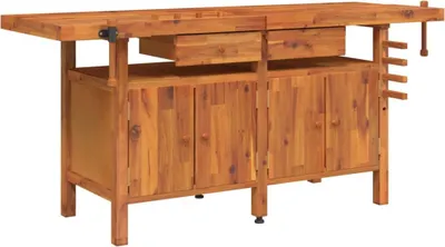 Produktbild von vidaXL Werkbank mit Schubladen Schraubstöcken 192x62x83 cm Akazienholz