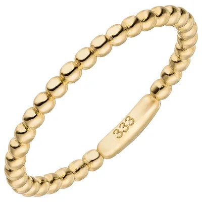 Produktbild von Ring Kugelring aus 333 Gold Gelbgold Breite 1,7mm Goldring Damenring schmal Innenumfang 60mm  Ø19.1mm
