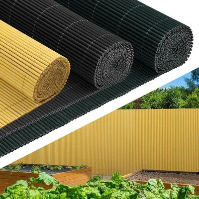 Produktbild von 1.6x5m PVC Balkonschutz & Gartenabsperrung Wind- und Wetterbeständig, UV-beständig für Garten & Terrasse, Bambusfarbe