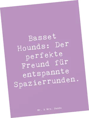 Produktbild von Mr. & Mrs. Panda Ansichtskarte Spruch Basset Hound Freund - Lavendeltraum - Geschenk, loyaler Begleiter, Hunde, Hunderasse, Grußkarte, Hunderassen, Postkarte, Kunstkarten