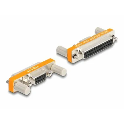 Produktbild von DeLOCK Adapter D-Sub 9 Pin Buchse mit Muttern zu D-Sub 25 Pin Buchse mit Schrauben, D-Sub 9 pin, D-Sub 25 pin, Orange, Silber