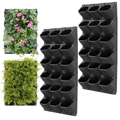 Produktbild von Selbstbewässernder Wandblumenkasten mit 36 Fächern für Innen- und Außenbereich