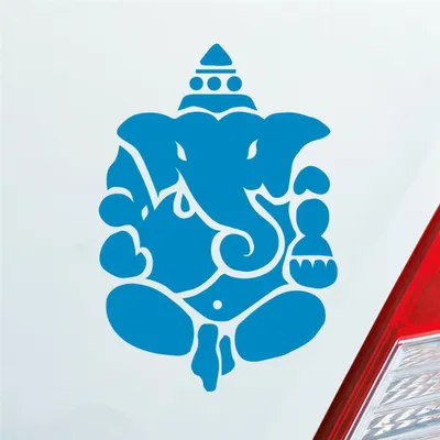 Produktbild von Auto Aufkleber Buddhismus Elefant Ganesha Buddha 12x8 cm Hellblau Sticker Heckscheibenaufkleber
