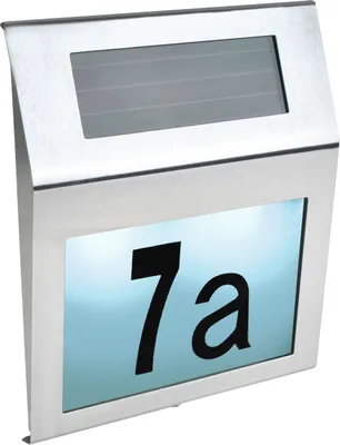Produktbild von Solar Hausnummer LED Zahlen Buchstaben Akku Dämmerungssensor Montagematerial 6783