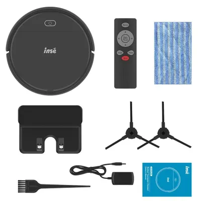 Produktbild von Staubsaugerroboter - Saugroboter - Geplante Navigation - Fernbedienung - Beutellos - Staubbehälter <0,5 l - Akkulaufzeit 60–90 Min - EU‑Stecker 110–240 V - Schwarz
