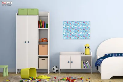 Obrázek produktu pro Magnetická bezrámová kovová tabule s potiskem 60x40cm - jednorožci a princezny
