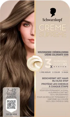 Image de Schwarzkopf - Coloration pour cheveux - Crème Suprême 7-42 - Nude Beige Foncé - 245g - 1 pièce