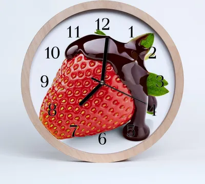 Produktbild von Holzuhr 20fi cm wanduhr - Erdbeer-Schokolade