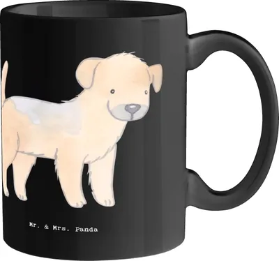Produktbild von Mr. & Mrs. Panda Geschenktasse Border Terrier Freund - Schwarz - Geschenk, haferl, Pott, Kaffeetasse, liebevoller Hund, intelligente Hunde, treue Begleiter, Hunderasse