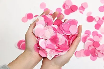 Runde Papierkonfetti 1000 Stück 2,5 cm rosa-weiß