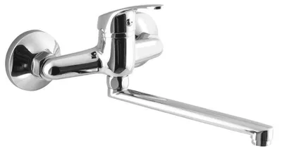 Immagine prodotto di AQUALINE 35 Rubinetto da parete, bocca piatta da 220 mm, cromato