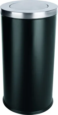 Produktbild von Abfalleimer / Mülleimer, Stahl, 80 Liter, schwarz