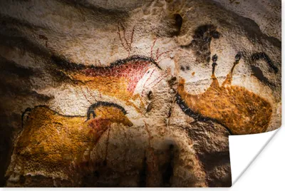 Produktbild von MuchoWow® Poster Wandgemälde in den Höhlen von Lascaux in Frankreich 90x60 cm - Schlafzimmer