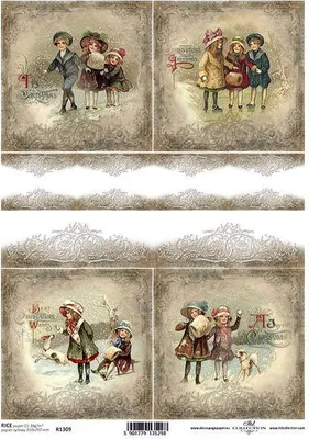 Produktbild von ITD Reispapier Decoupage Bastelpapier Softpapier Serviettentechnik, Kinder R1309