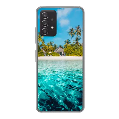 Produktbild von MuchoWow® Handyhülle Schutzhülle Hülle für Samsung Galaxy A33 5G Strand - Palmen - Meer Silikon Softcase Handy Hülle - Kartenhalter