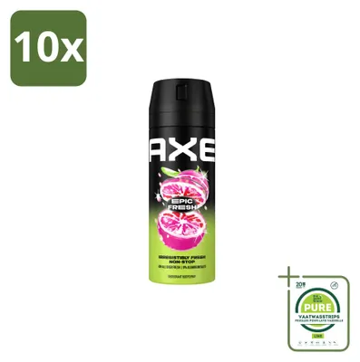 Zdjęcie produktu dla 10 sztuk dezodorantu w sprayu Axe Epic Fresh, pojemność 150 ml - opakowanie zbiorcze