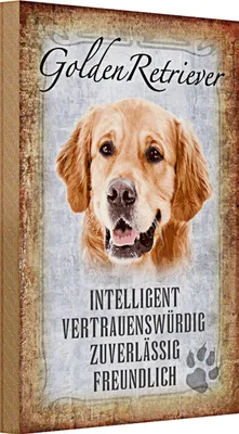 Produktbild von Holzschild Spruch 20x30cm Golden Retriever Hund
