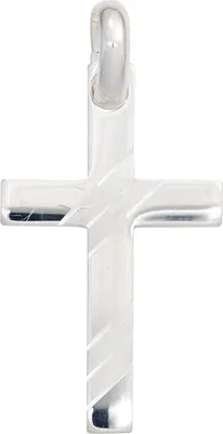 Produktbild von Anhänger Kreuz Kreuzchen 925 Silber glänzend teilmatt Silberkreuz Uni