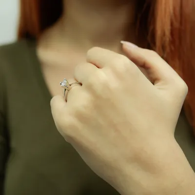 Produktbild von 0,42 Carat Diamant Solitär Ring Meisterstück 14 Karat Weißgold - 49 (15,60 mm)