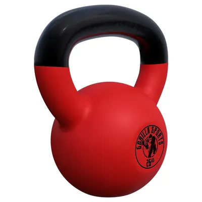Produktbild von GORILLA SPORTS® Kettlebell 2–32 kg – Gusseisen Kugelhantel mit Vinylbeschichtung, Bodenschonend – Einzeln oder Set – Home Gym, Fitness, Krafttraining