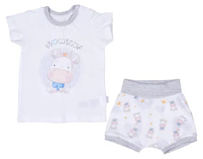 Produktbild von Milk Baby-Set Tee & Shorts Baumwolle - 6-9M - 68CM(Anmerkung: Dies scheint eine Größenangabe zu sein, die in beiden Sprachen gleich bleibt.) - Ecru | by Kitikate